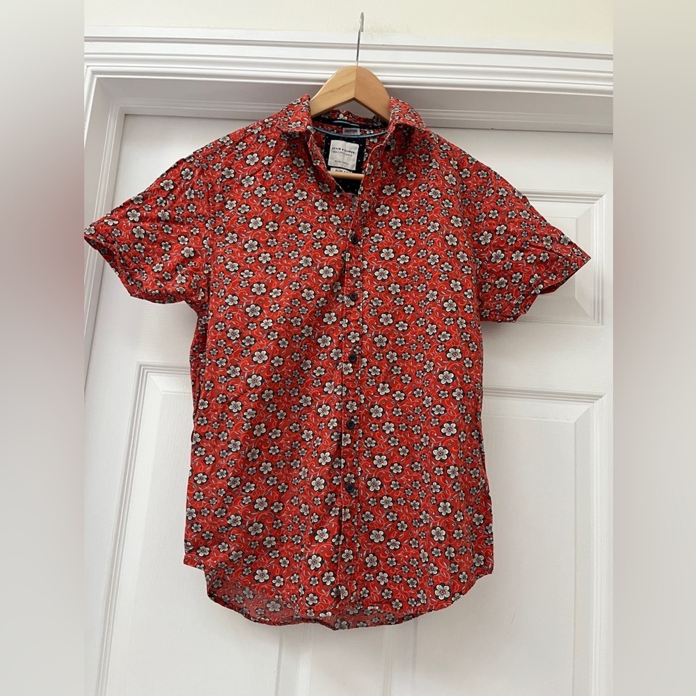 Denim & Flower Floral print button down casual shirt